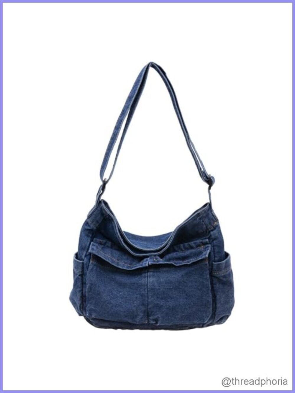 Denim Crossbody Bag Retro Messenger Shoulder Bag Multiple Pockets